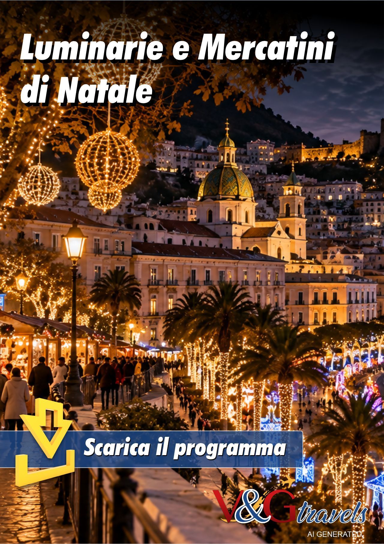 Locandina del viaggio Luminarie e Mercatini di Natale: Vietri, Napoli, Salerno e Agropoli